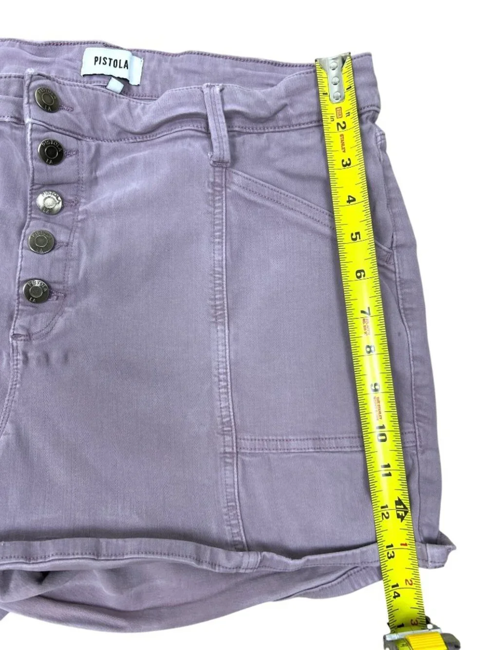 Pistola Women's 18W High Rise Shorts Purple Lavender Button Front Casual Trendy